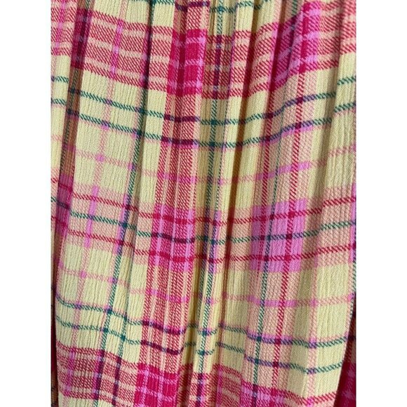 Torrid Top Milkmaid 1X Pink Plaid Smock Checks Preppy Feminine Boho Western - Picture 4 of 12